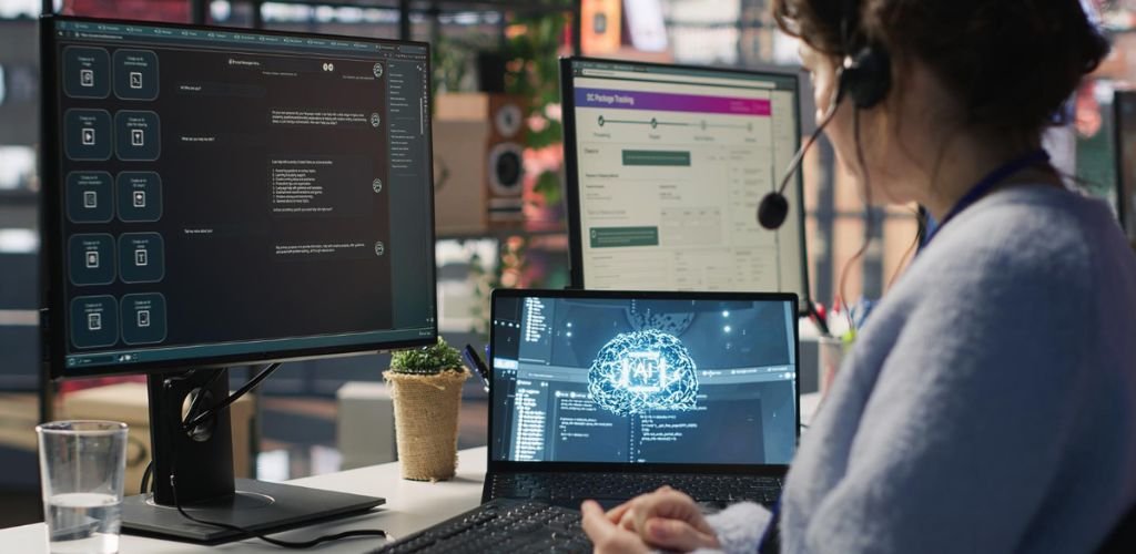 Assistente de voz com IA para o atendimento ao cliente, para comunicação e reação mais rápidas – assistente de voz com IA