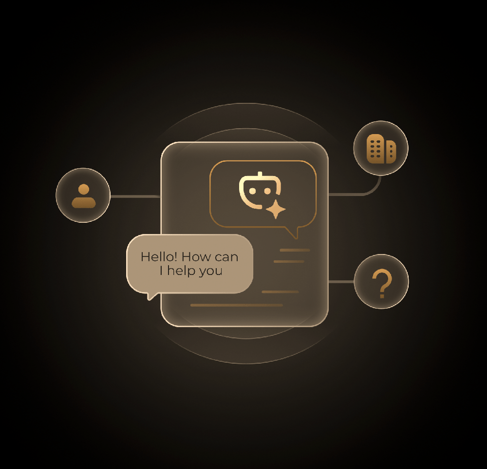 Grafik eines Chatbots für natürliche Kundenkommunikation und Supportdialoge